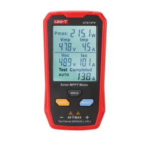 UNI T UT673PV Solar MPPT Meter PV Power Tester with Waterproof Feature Industrial Use Peak Voltage Current Measurement