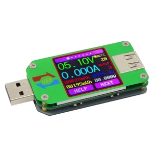 USB 2.0 UM24 Color LED Display Voltmeter Ammeter Measure Cable Resistance USB Tester Analog Panel Voltage Meter