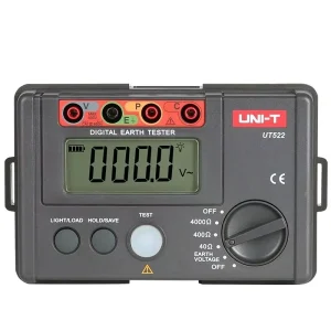UT522 Digital Earth Testers Grounding Resistance Meter Ohm Meter 4000Ω 2-wire 3-wire Testing Megometer
