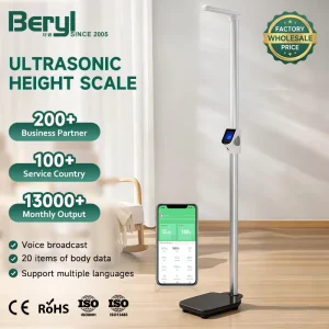 Ultrasonic Measuring Scale Personal Electronic Smart Body Composition Digital BMI Height Weighing Scale for Human