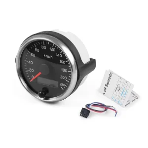 Universal 85mm Speedometer 220km/h Speed Gauge Meter With 10 Colors Backlight 12V 24V With LCD for Car Truck Boat Motor