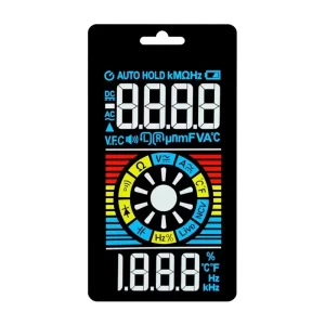 VA Multimeter LCD Display 91.0X62.0mm 5V Wide Temperature Range (40~80) for Test Instruments