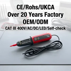 VA6816C AC DC Voltage Detector Electrical Tester Self check Polarity Indication Test Pen 400V LED Flash CAT III