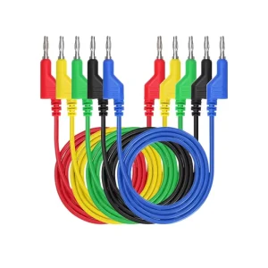 VAOHM 4mm Double-Sided Banana Plug Test Leads Dual Stackable 1000V 15A 1m Flexible Silicone Insulation Electrical Testing