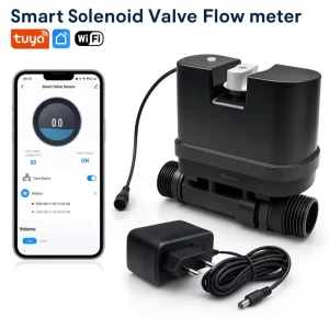 VF-2419 Smart Home Water Flow Meter Auto Shut-off Valve WiFi Solenoid Valve Sensor for Leak Prevention & Consumption Monitoring
