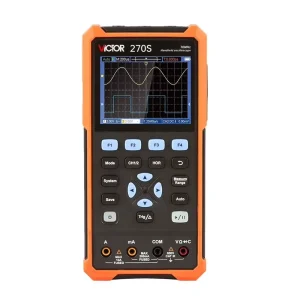 VICTOR 270S Handheld Oscilloscope and Multimeter and Signal Generator 3 in 1 Function 70MHz Dual Channel 4 1/2 Display 250M Sa/s