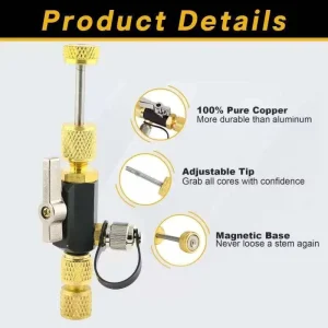 Valve Core Remover Installer Tool 1/4″ 5/16″ AC Valve Core Replacement Tool