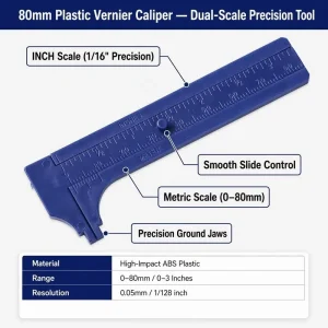 Vernier Caliper 80mm Plastic Ruler Mini Card Tool Measuring Caliper Jewelry Measure Household Caliper