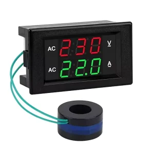 Volt Amp Meter AC 500V 100A Digital Voltmeter Ammeter Panel 0.39 Inches LED 2in1 Multimeter 2 Wire Voltage