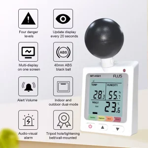 WBGT Heat Index Checker Heat Stress Meter with Audible Alarm Testing and Analysis Instruments
