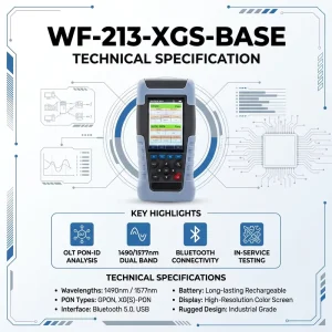 WF213 XGSPON GPON PON OLT ID Analysis App Handheld Optical Power Fiber Network Portable Multifunction Tester