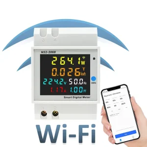 WIFI 6IN1 Display Smart Meter AC Monitor Voltage Current Power Factor Active KWH Electric Energy Frequency Meter N52