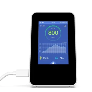 WIFI CO2 Air Quality Monitor Indoor TVOC Meter Desktop Portable Gas Monitor for Air Quality CO2 Temp RH PM 1.0 PM2.5 TVOC HCHO