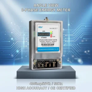 Wall Mounted Three Phase Electronic Energy Meter Class 1.0 Accuracy 100A Max Current LCD Display Fireproof PC Housing Sealed
