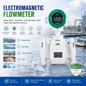 Waste Water Sea Water Industrial Water Mud Digital Acid Liquid Flow Devices Electromagnetic Flowmeter