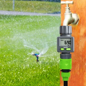 Water Flow Meter with 180 Degree Rotatable Control Panel Brass Inlet & Outlet Measure Gallon/Liter Consumption and Flow Rate