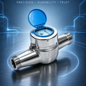 Water Meter Mechanical DN15 R100 IP68 Stainless Steel Body High Precision Residential Volumetric Liquid Flow Measuring Equipment