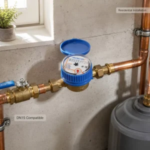 Water Meter Single Jet Mechanical DN15 R100 Cast Iron Body IP68 OEM High Precision Residential Liquid Flow Measuring Equipment
