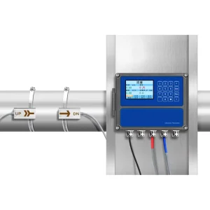 Water Treatment Fluid LCD Stainless Steel Flange Ultrasonic Flowmeter IP65 IP68 485 Communication High Accuracy Industrial Use