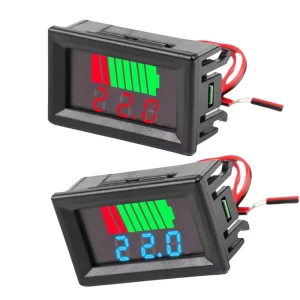 Waterproof Car Battery Charge Level Indicator DC 12-72V Lithium Battery Capacity Meter Tester Display LED Tester Voltmeter