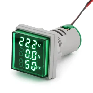 Waterproof Green 3 in 1 Display Voltmeter Ammeter Frequency Meter