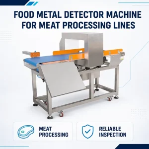 Waterproof IP65 Food Conveyor Metal Detector 304 Stainless Steel with Variable Speed Belt and Multi Language Operation