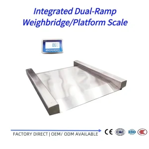 Waterproof Stainless Steel Ultra Low Profile Double Ramp Floor Scale Portable Industrial Digital Platform Weighing Scale System