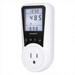 Watt Meter Plug in Socket Auto Cost Calculator Backlight Large Display Overload Protection Kilowatt Wattage Voltage AMP