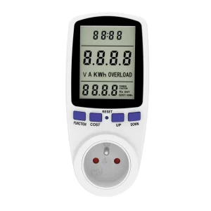 Wattsave 230V Household Digital Smart LCD Power Meter Plug Socket Type L Energy Efficient Product CE for France Standard Plug