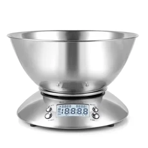 Weighing Scale Fruit Digital Cook Taring LCD Timer Food Weighing Kitchen Scale with Bowl