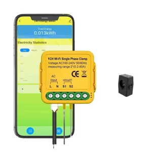 WiFi Smart Power Meter 80A Real Time KWh Energy Current Statistics Tuya App Transformer Clamp 1CH CLAMP Smart Instrument