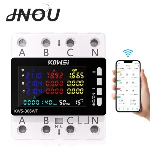 WiFi Three Phase Voltmeter Current Power Energy Meter for Home Appliance Power Monitoring Electrical Load Protection