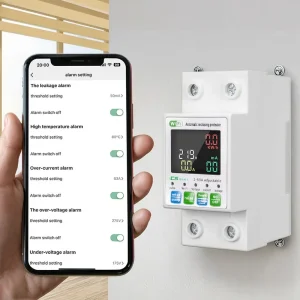 Wifi Smart Metering Breaker Single phase Electric Meter Automatic Voltage Regulator Overvoltage Protection 20kVA Capacity