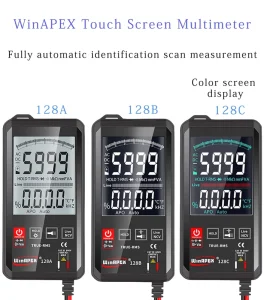 WinAPEX 128C Multimeter Touch Screen Digital Multimeter Auto Range True RMS NCV Measurement High Sensitivity Multimeter Digital