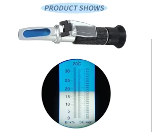 Wine Brix Sugar Beer Refractometer for Beer Brewing Wort 0-32% Brix Hand Held Alcohol Grape Refractometer ATC