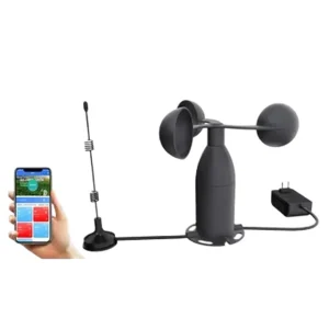 Wireless Anemometer Wind Speed Sensor Monitor Meter with 0.01m/s Resolution 30C~70C Temperature Range for Weather Station