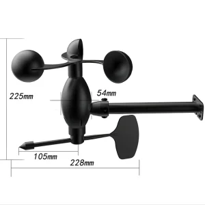 Wireless Wind Speed Direction Anemometer Detector CE RS485 Digital Output for Power Grid Weather Station Sensor