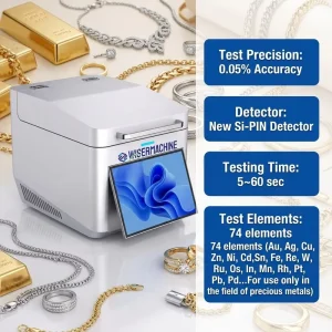 X Ray Spectrometer with Si PIN Detector for Gold Karat Testing XRF Machine Rapid Testing 74 Metal Elements for Jewellery