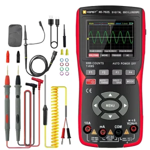 XEAST XE-702S Digital Multimeter Auto True RMS Transistor Probe 48M/S 10MHz 1 Channel 8 Bit Resolution Waveform Oscilloscope