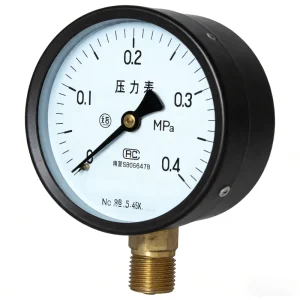 Y Series Standard Pressure Gauges with a Range of 0.4 MPa Industrial Pipeline Pressure Gauges for Measuring Pressure 1/4 Size
