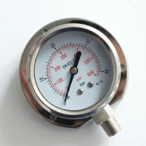Y60T Measuring Instrument Bar Psi Pressure Meter Stainless Steel Shell Precision Vacuum Pressure Gauge for Gas Liquid