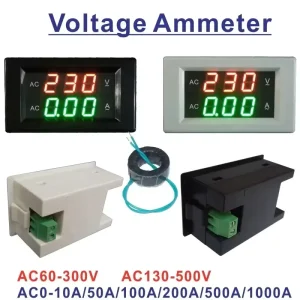 YB4835VA LED Digital Voltmeter Ammeter AC 60 300V 130 500V Voltage Current Meter Digital Only 10A 500A Solid CT Tester