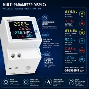 YD52 2066 Single Phase WiFi Smart Electric Power Meter Frequency Meter Household AC Digital Display Remote Voltmeter Ammeter