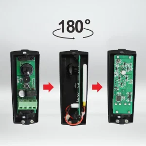 YET610C 12-24V Infrared Beam Sensor 180 Degrees Rotatable NO/NC Waterproof Beam Detector Garage Sliding Doors Safety Photocell