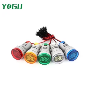YOGU Round Red Crystal Membrane Digital AC Frequency Meter Indicator