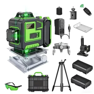 YQ003G 360-Degree Rotating 3D Green Industrial Construction Tool Self-Leveling 12V Lithium Battery 16-Dot Laser Level