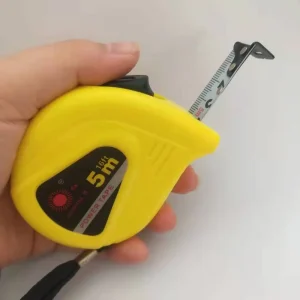 Yellow ABS Plastic Case Steel Tape Measure Custom Logo Steel Hook Measuring Tape