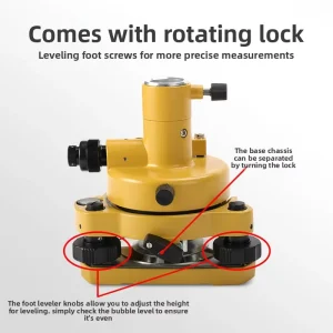 Yellow Surveying Tribrach Optical Plummet GPS RTK Total Station Theodolite Prism Base Tripod Alignment Point Connector FDJ01 1