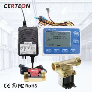 ZJ-LCD-M Brass 1/2″ Flow Sensor LCD Display Inline Liquid Filling Water Dispensing Meter Digital Water Flow Controller