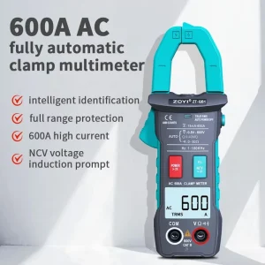 ZOYI Fully Automatic ZT QB1 AC Clamp Multimeter 600A Anti Burn Ammeter Multi Function High Precision Full Range Protection